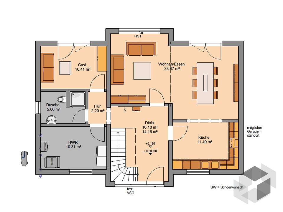 Architektenhaus Auro von Kern-Haus Grundriss