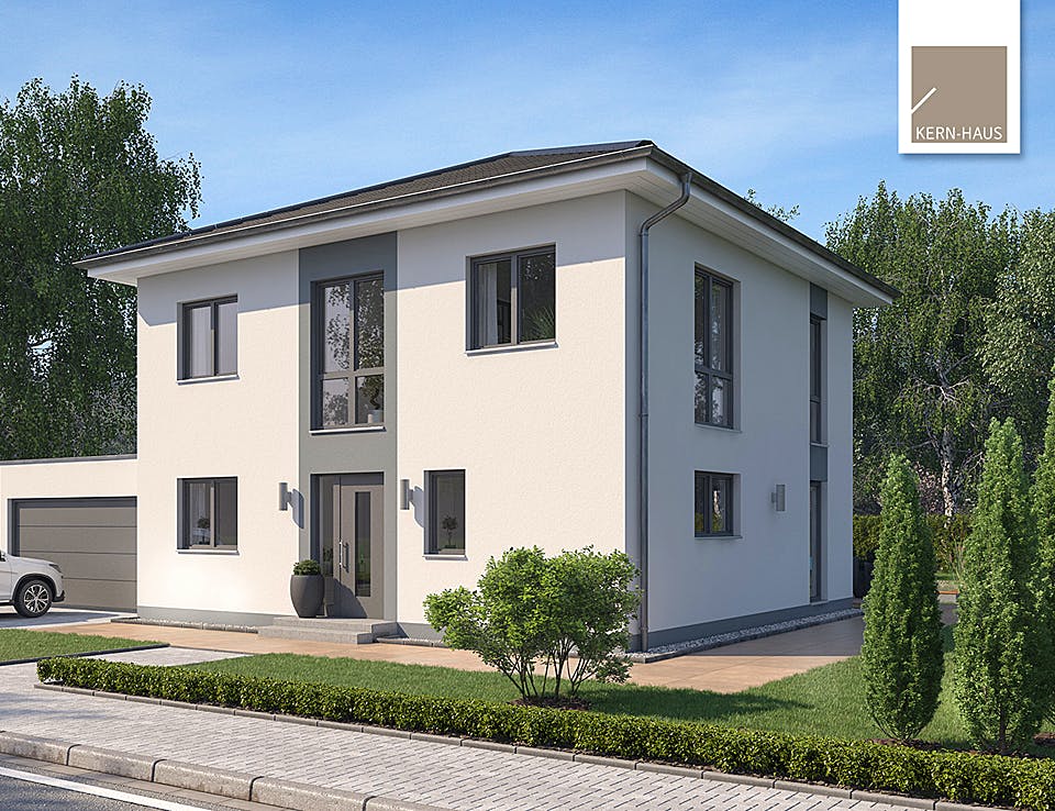 Massivhaus Stadtvilla Certo von Kern-Haus Schlüsselfertig ab 483900€, Stadtvilla Außenansicht 1