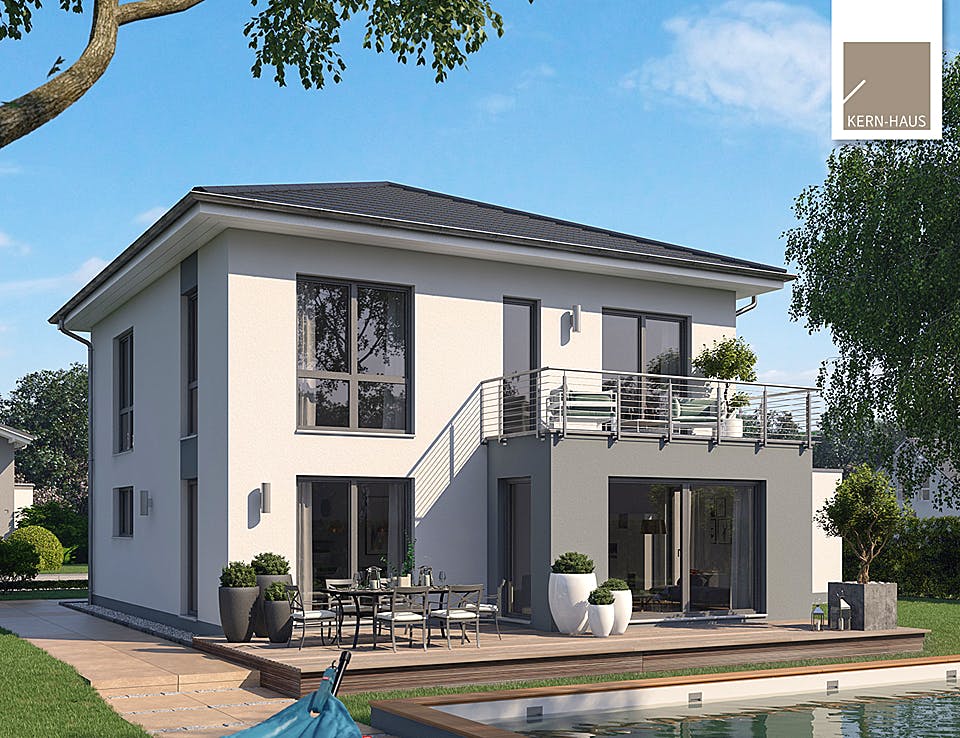 Massivhaus Stadtvilla Certo von Kern-Haus Schlüsselfertig ab 483900€, Stadtvilla Außenansicht 2