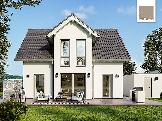Massivhaus Familienhaus Esprit von Kern-Haus Schlüsselfertig ab 378900€, Satteldach-Klassiker Außenansicht 1