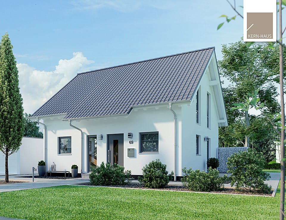 Massivhaus Familienhaus Esprit von Kern-Haus Schlüsselfertig ab 396900€, Satteldach-Klassiker Außenansicht 2