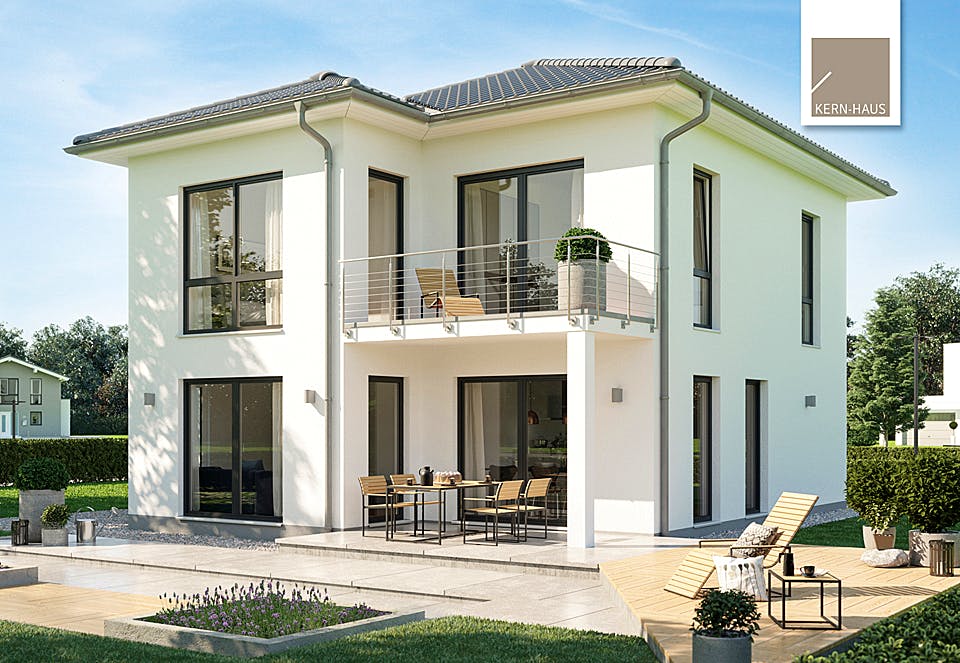 Massivhaus Stadtvilla Fino von Kern-Haus Schlüsselfertig ab 429900€, Stadtvilla Außenansicht 1