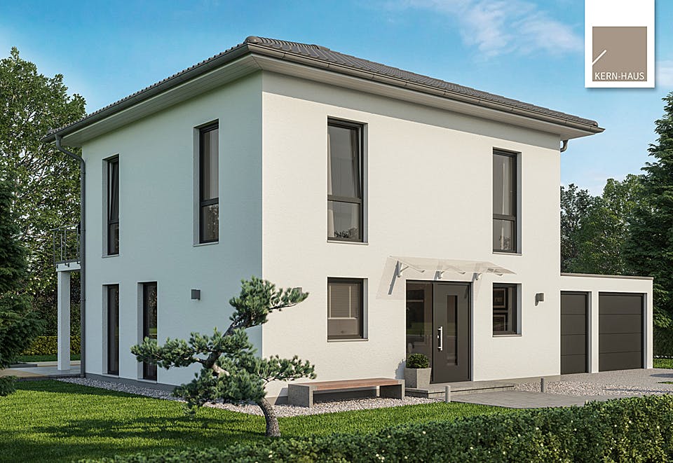 Massivhaus Stadtvilla Fino von Kern-Haus Schlüsselfertig ab 429900€, Stadtvilla Außenansicht 2