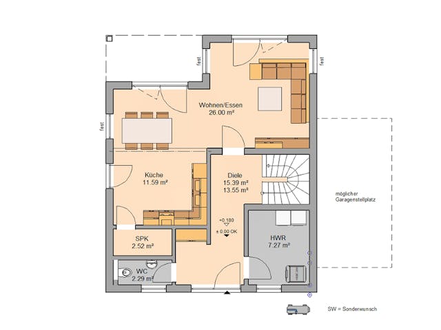 Massivhaus Stadtvilla Fino von Kern-Haus Schlüsselfertig ab 363900€, Stadtvilla Grundriss 1 Massivhaus Stadtvilla Fino von Kern-Haus Schlüsselfertig ab 363900€, Stadtvilla Grundriss 1