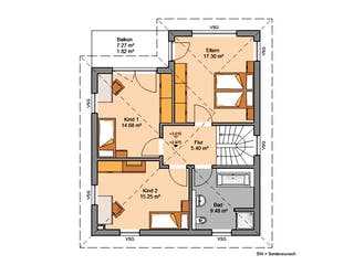 Massivhaus Stadtvilla Fino von Kern-Haus Schlüsselfertig ab 363900€, Stadtvilla Grundriss 2