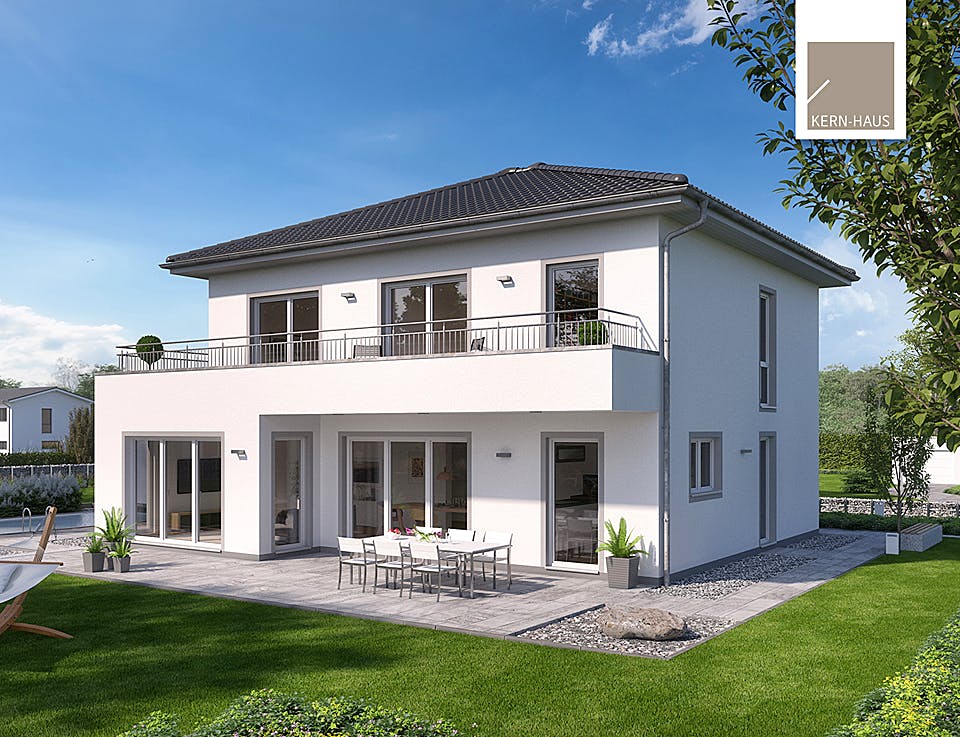 Massivhaus Stadtvilla Gredo von Kern-Haus Schlüsselfertig ab 522900€, Stadtvilla Außenansicht 1