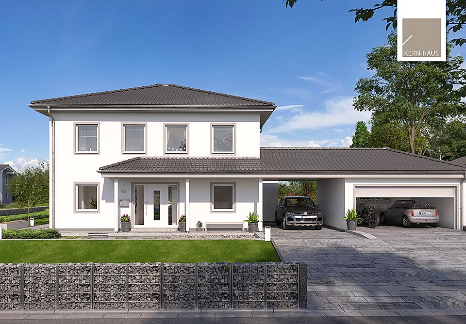 Massivhaus Stadtvilla Gredo von Kern-Haus Schlüsselfertig ab 522900€, Stadtvilla Außenansicht 2