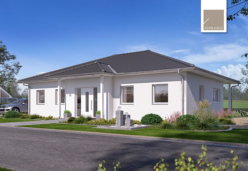Massivhaus Bungalow Kalea von Kern-Haus Schlüsselfertig ab 473900€, Bungalow Außenansicht 2