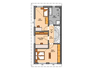 Massivhaus Doppelhaus Linus von Kern-Haus Schlüsselfertig ab 355900€, Stadtvilla Grundriss 2
