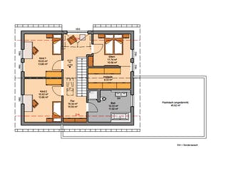 Fertighaus Familienhaus Melia von Kern-Haus Schlüsselfertig ab 352900€, Satteldach-Klassiker Grundriss 2