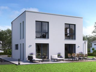 Massivhaus Bauhaus Puro von Kern-Haus Schlüsselfertig ab 359900€, Cubushaus Außenansicht 2