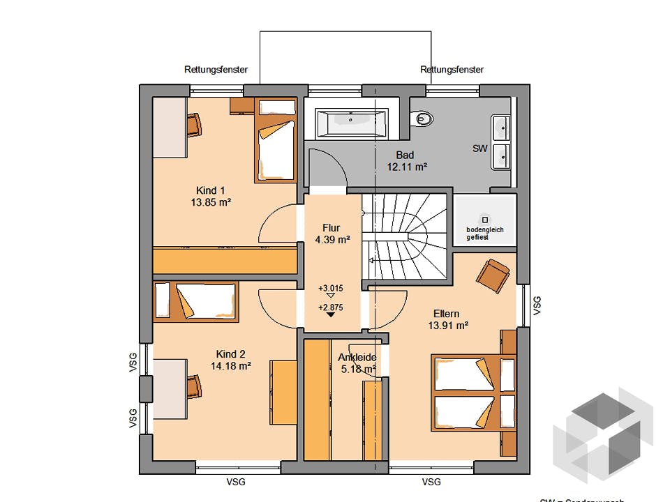 Bauhaus Puro von Kern-Haus Grundriss