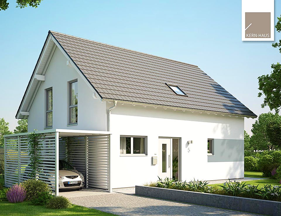 Fertighaus Familienhaus Signum von Kern-Haus Schlüsselfertig ab 416900€, Satteldach-Klassiker Außenansicht 1