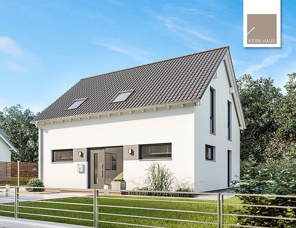 Massivhaus Familienhaus Trend von Kern-Haus Schlüsselfertig ab 399900€, Satteldach-Klassiker Außenansicht 2