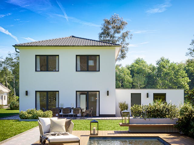 Fertighaus STADTVILLA MEO von Kern-Haus Chemnitz Schlüsselfertig ab 299900€, Stadtvilla Außenansicht 1