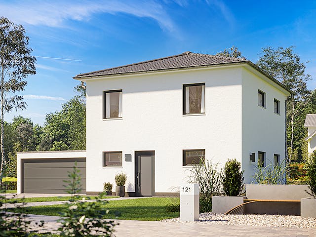 Fertighaus STADTVILLA MEO von Kern-Haus Chemnitz Schlüsselfertig ab 299900€, Stadtvilla Außenansicht 2
