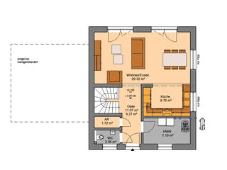Fertighaus STADTVILLA MEO von Kern-Haus Chemnitz Schlüsselfertig ab 299900€, Stadtvilla Grundriss 1