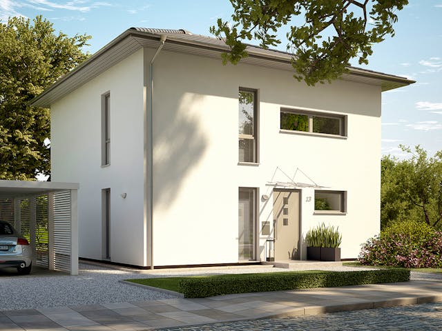 Massivhaus ARCHITEKTENHAUS NOVO von Kern-Haus Chemnitz Schlüsselfertig ab 313900€, Stadtvilla Außenansicht 2