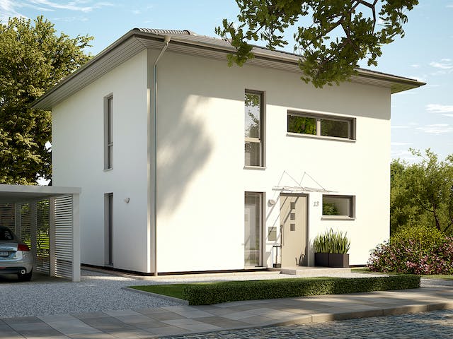 Massivhaus ARCHITEKTENHAUS NOVO von Kern-Haus Chemnitz Schlüsselfertig ab 313900€, Stadtvilla Außenansicht 2
