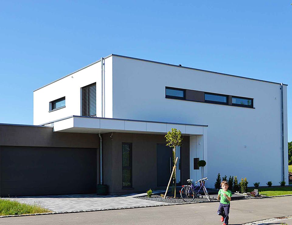 Fertighaus Musterhaus Holzbau von Kielwein Holzbau Schlüsselfertig ab 400000€, Cubushaus Außenansicht 2