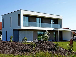 Fertighaus Musterhaus Holzbau von Kielwein Holzbau Schlüsselfertig ab 400000€, Cubushaus Außenansicht 3