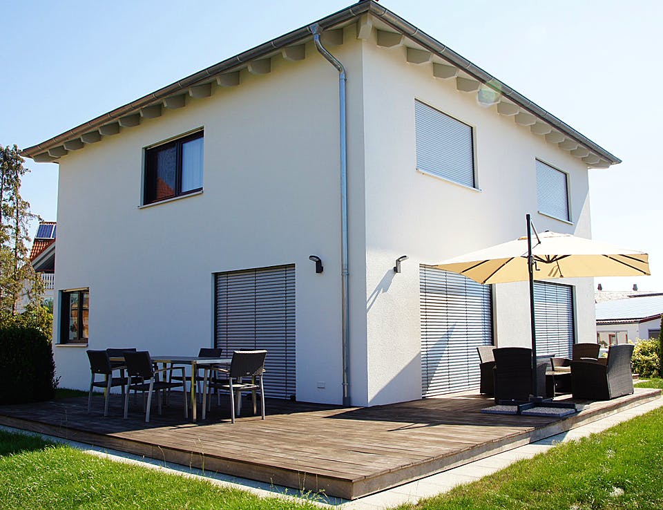 Fertighaus Stadtvilla 149 von Kielwein Holzbau Schlüsselfertig ab 372500€, Stadtvilla Außenansicht 1