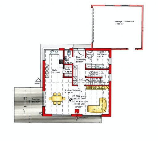 Fertighaus Stadtvilla 149 von Kielwein Holzbau Schlüsselfertig ab 372500€, Stadtvilla Grundriss 1