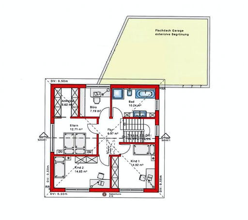 Fertighaus Stadtvilla 149 von Kielwein Holzbau Schlüsselfertig ab 372500€, Stadtvilla Grundriss 2