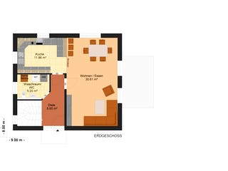 Fertighaus Kim 108 von Klaus Kowalski Immobilien Schlüsselfertig ab 164975€, Satteldach-Klassiker Grundriss 2