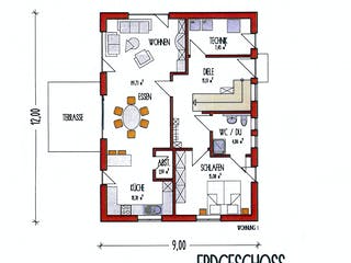 Fertighaus Kirchdorf von Iller-Haus Schlüsselfertig ab 255700€, Satteldach-Klassiker Grundriss 1