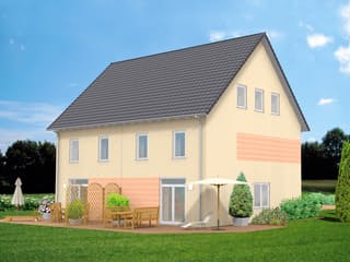 Massivhaus Klassik von F.C. Nüdling Fertigteiltechnik Schlüsselfertig ab 258400€, Satteldach-Klassiker Außenansicht 2