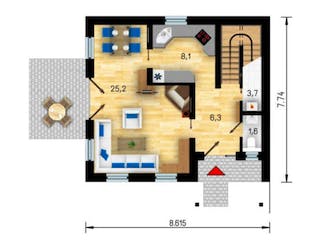 Massivhaus Klassik 107 von CMF Creativ Massiv Flexibel HAUSBAU Schlüsselfertig ab 149150€, Satteldach-Klassiker Grundriss 1