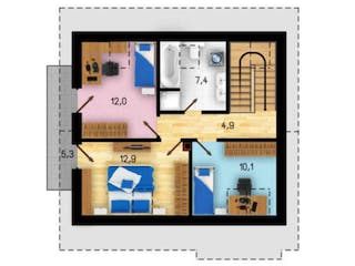 Massivhaus Klassik 107 von CMF Creativ Massiv Flexibel HAUSBAU Schlüsselfertig ab 149150€, Satteldach-Klassiker Grundriss 2