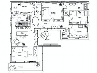 Fertighaus Klassische Bungalow von Bau-Fritz Schlüsselfertig ab 580000€, Bungalow Grundriss 1