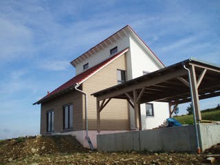 Fertighaus Kleineibstadt von Albert Haus, Pultdachhaus Außenansicht 4