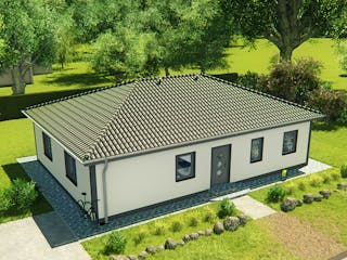 Massivhaus Bungalow 100A von KLINKER HAUS Schlüsselfertig ab 244700€, Bungalow Außenansicht 3