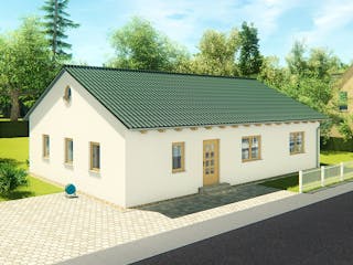 Massivhaus Bungalow 115D von KLINKER HAUS Schlüsselfertig ab 283300€, Bungalow Außenansicht 2