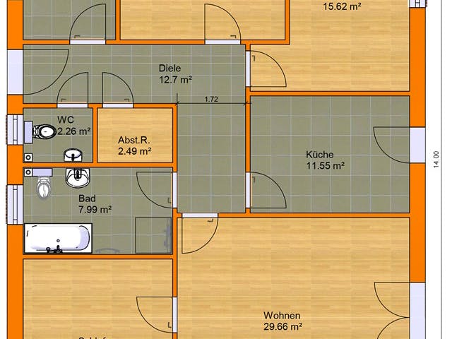 Massivhaus Bungalow 120 von KLINKER HAUS Schlüsselfertig ab 292200€, Bungalow Grundriss 1 Massivhaus Bungalow 120 von KLINKER HAUS Schlüsselfertig ab 292200€, Bungalow Grundriss 1