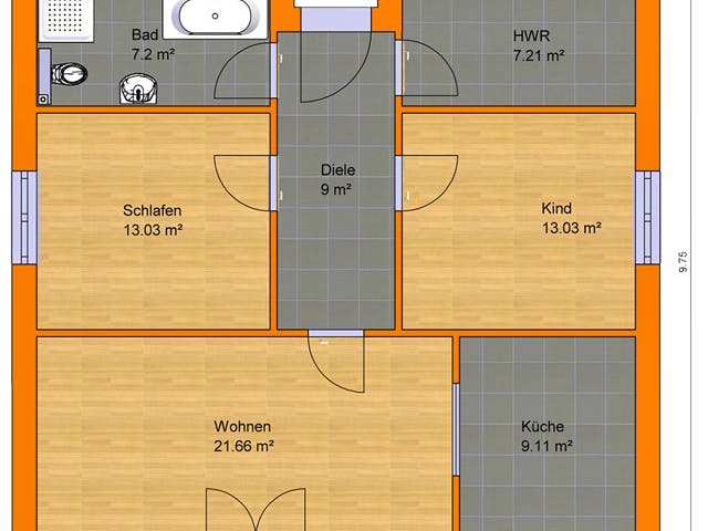 Massivhaus Bungalow 80 von KLINKER HAUS Schlüsselfertig ab 222100€, Bungalow Grundriss 1 Massivhaus Bungalow 80 von KLINKER HAUS Schlüsselfertig ab 222100€, Bungalow Grundriss 1