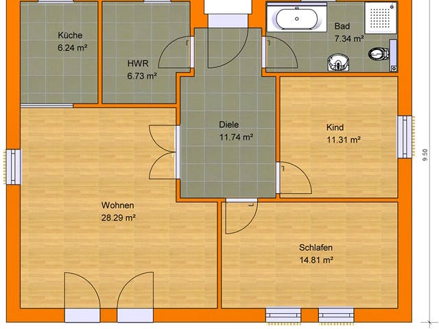 Massivhaus Bungalow 85 von KLINKER HAUS Schlüsselfertig ab 230200€, Bungalow Grundriss 1 Massivhaus Bungalow 85 von KLINKER HAUS Schlüsselfertig ab 230200€, Bungalow Grundriss 1