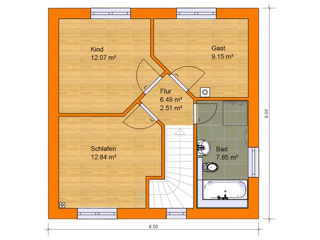 Massivhaus Stadtvilla Florenz 1 von KLINKER HAUS Schlüsselfertig ab 270800€, Stadtvilla Grundriss 2