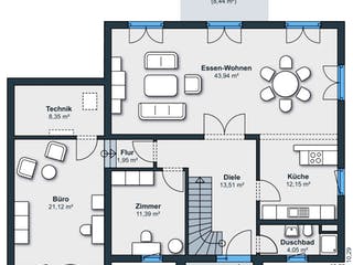 Fertighaus Ausstellungshaus Königs-Wusterhausen - CityLife 500 von WeberHaus Schlüsselfertig ab 279770€, Grundriss 1