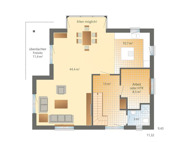 Fertighaus Kolding von Danhaus Deutschland Schlüsselfertig ab 449092€, Satteldach-Klassiker Grundriss 1 Fertighaus Kolding von Danhaus Deutschland Schlüsselfertig ab 449092€, Satteldach-Klassiker Grundriss 1