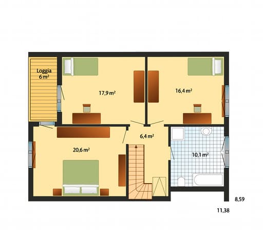 Fertighaus Kolding von Danhaus Schlüsselfertig ab 276815€, Satteldach-Klassiker Grundriss 2