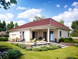 Massivhaus IDEAL 2960 von KONZEPTHAUS Schlüsselfertig ab 296800€, Bungalow Außenansicht 1