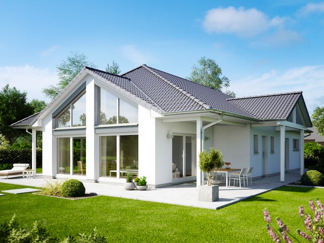 Massivhaus IDEAL 2990 von KONZEPTHAUS Schlüsselfertig ab 457800€, Bungalow Außenansicht 1