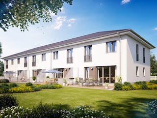 Massivhaus REIHENENDHAUS 2F554 von KONZEPTHAUS Schlüsselfertig ab 309400€, Cubushaus Außenansicht 1