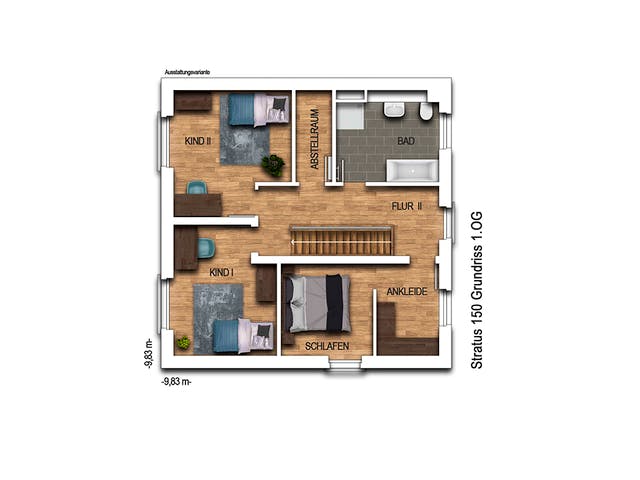 Massivhaus URBAN 2150 von KONZEPTHAUS Schlüsselfertig ab 362600€, Cubushaus Grundriss 2