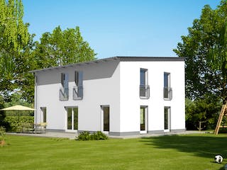 Massivhaus URBAN 2631 von KONZEPTHAUS Schlüsselfertig ab 369000€, Cubushaus Außenansicht 1