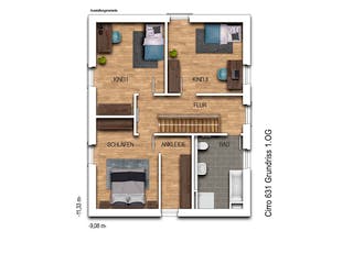 Massivhaus URBAN 2631 von KONZEPTHAUS Schlüsselfertig ab 369000€, Cubushaus Grundriss 2